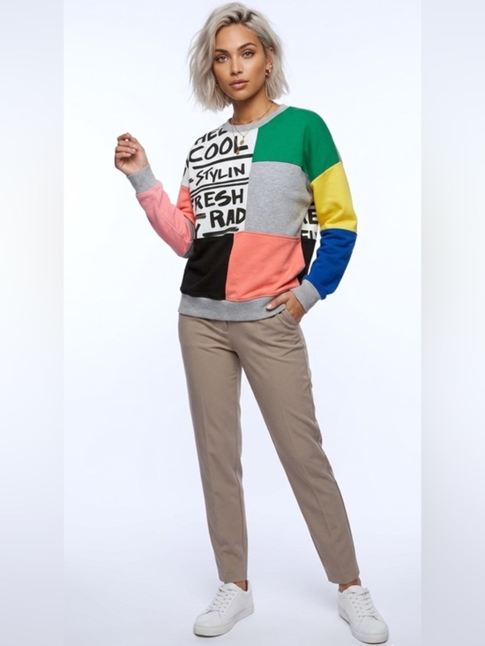New Without Tags Fashion Nova Retro Grey Crewneck Sweatshirt Oversized Cotton